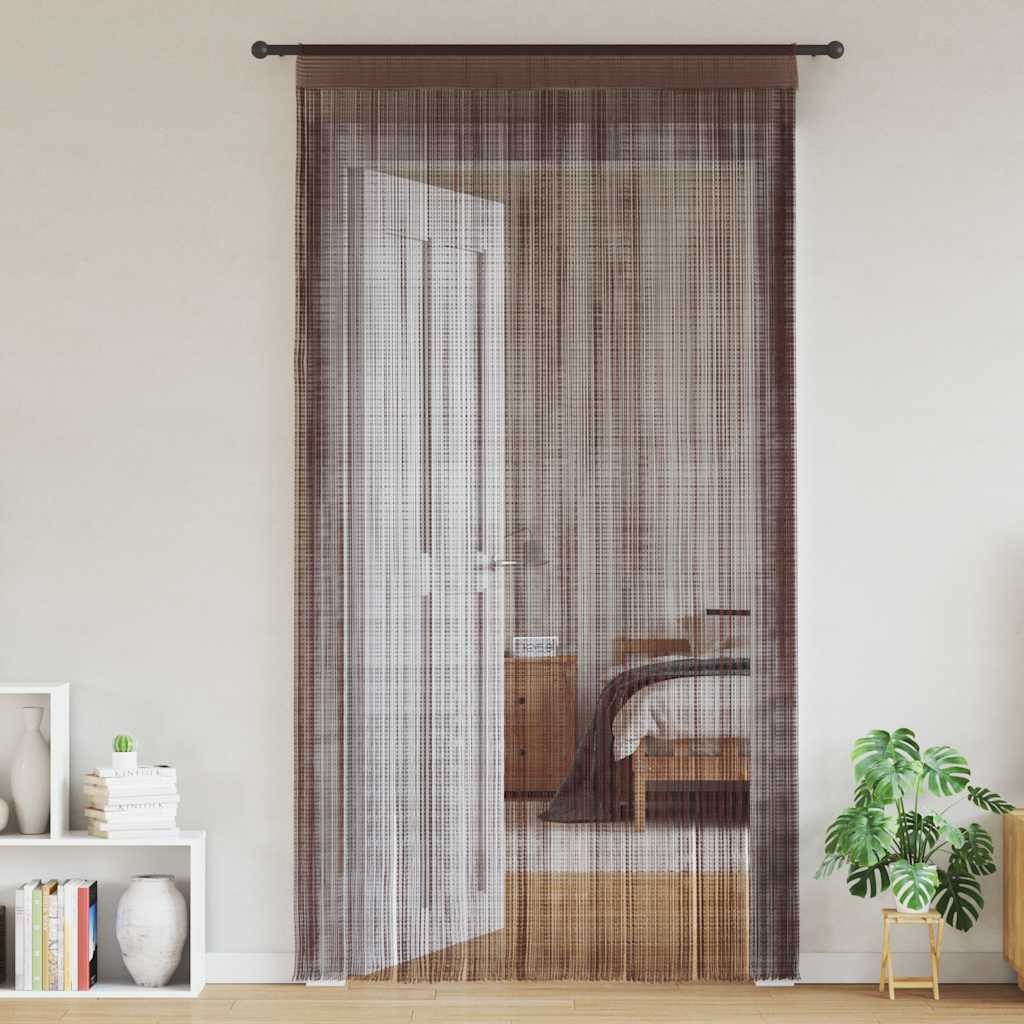 Cable curtains 100×250 cm Brown 2 PCs