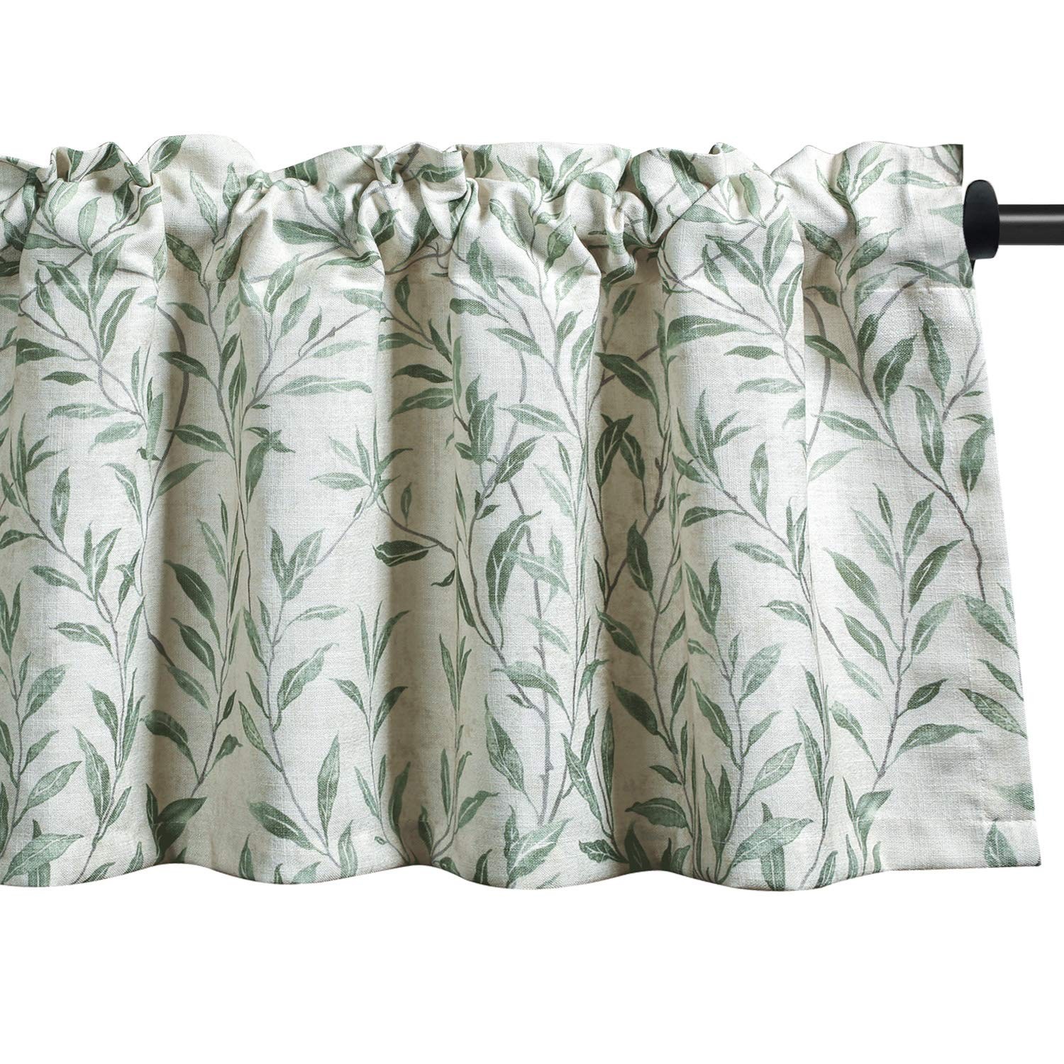 Curtain Valances Leaves Meticulous Printed Window Curtains for Kitchen, Top R…