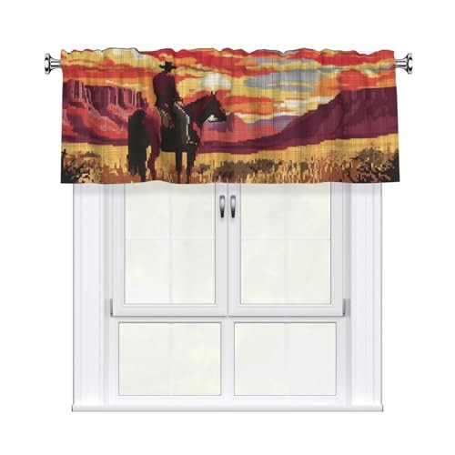 Curtain Valance 54×18 Inches Window Treatment 54″W x 18″L (Pack of 1) Western