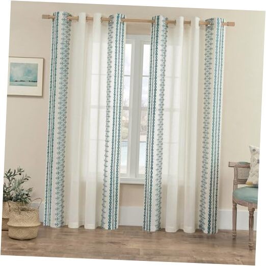Curtains 108 Inches Long 2 Panels Sets for 52″W x 108″L (Pack of 2) Teal Blue