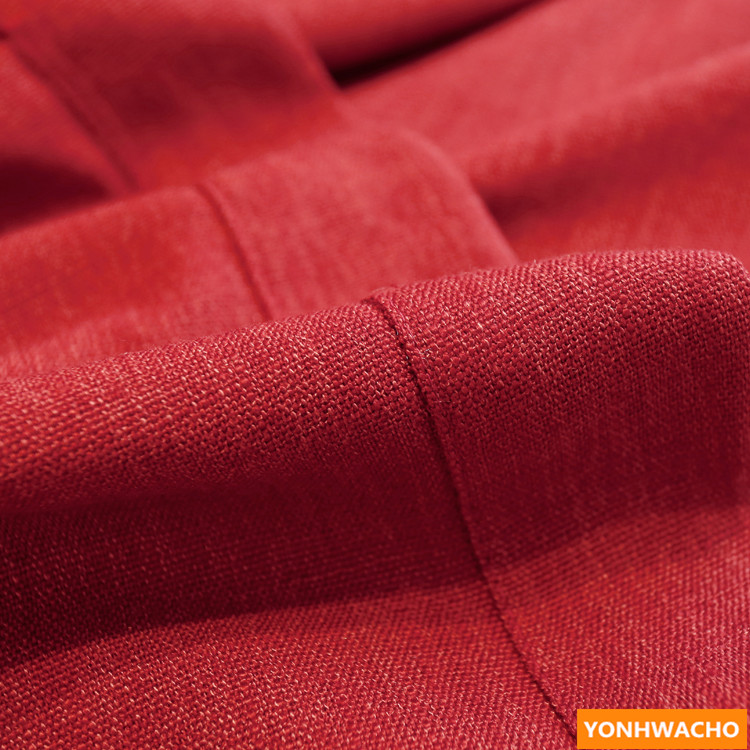 High-grade wedding room cotton linen festive solid red cloth curtain drapes N927