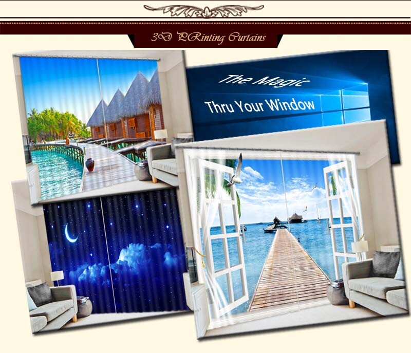 Scenery Arrival Sky 3D Curtain Blockout Photo Printing Curtains Drape Fabric