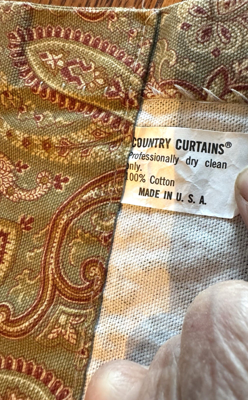 Country Curtains Vermont Country Paisley Valance Heavy Cotton 76×16″ Green FrShp
