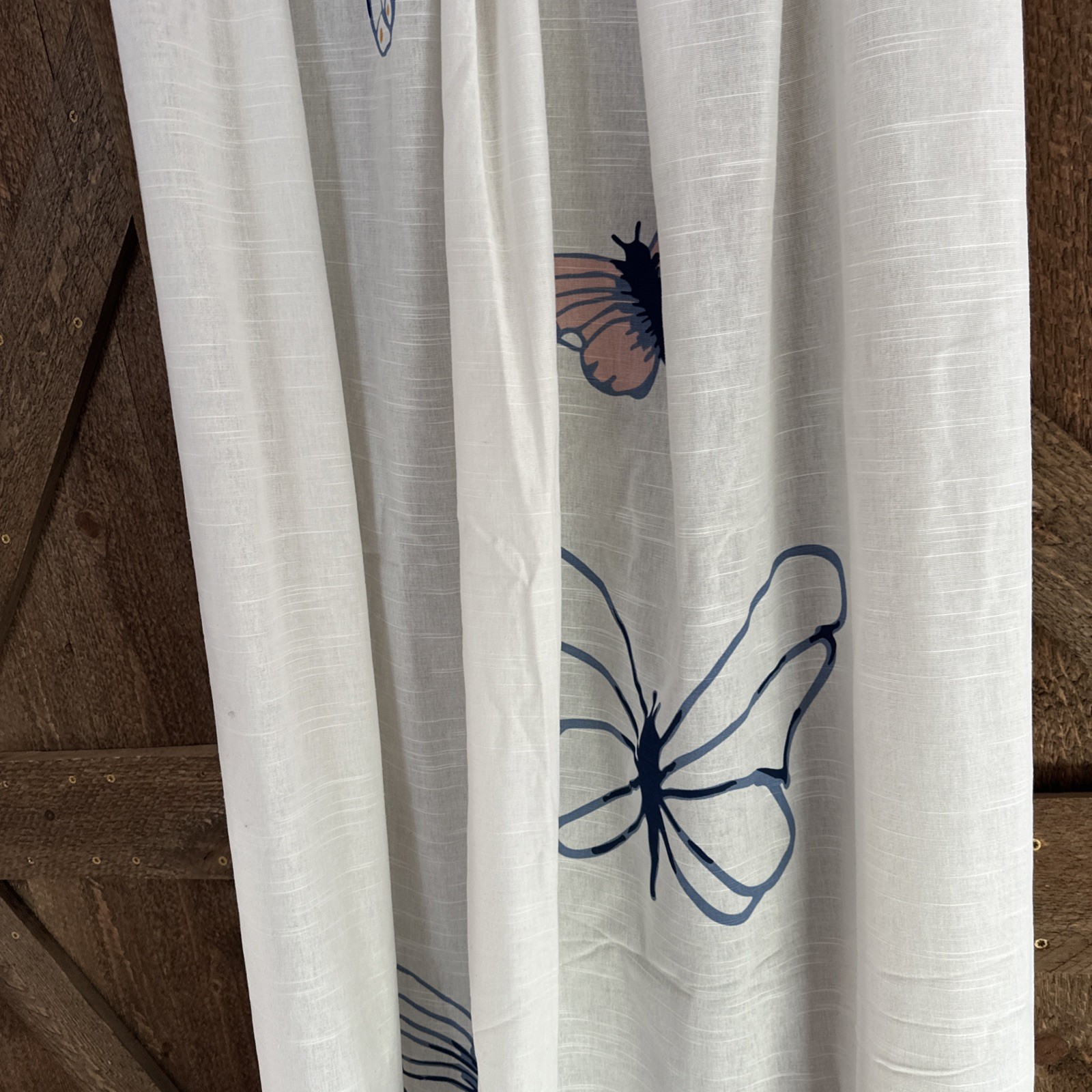 Butterfly Garden Farmhouse Anthropologie Style Cottage Linen Curtains 94″