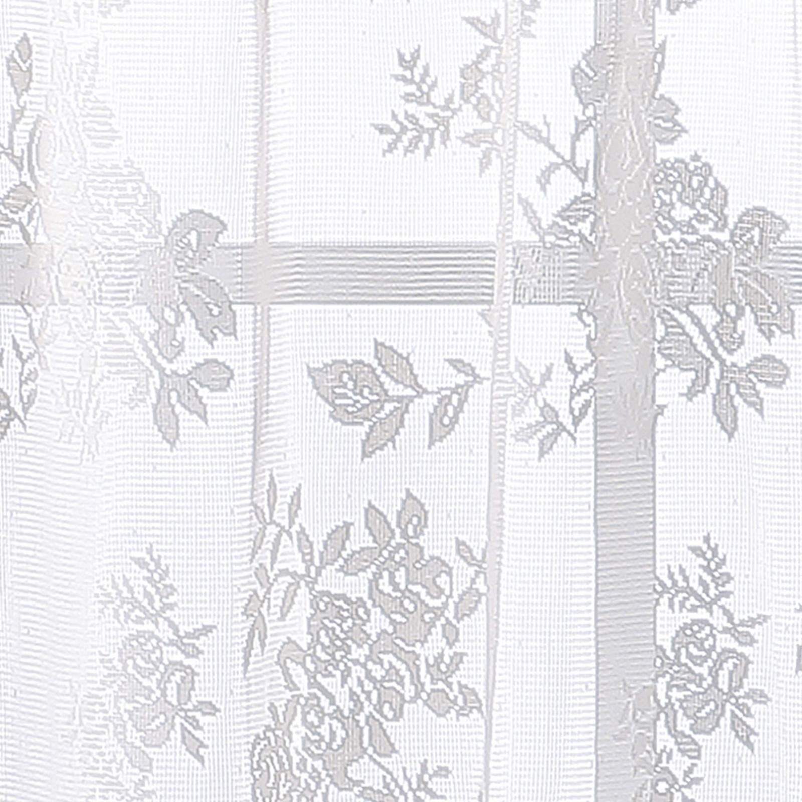 Sibella Lace Kitchen Curtain Window, Rod Pocket, 14 in Valance, White
