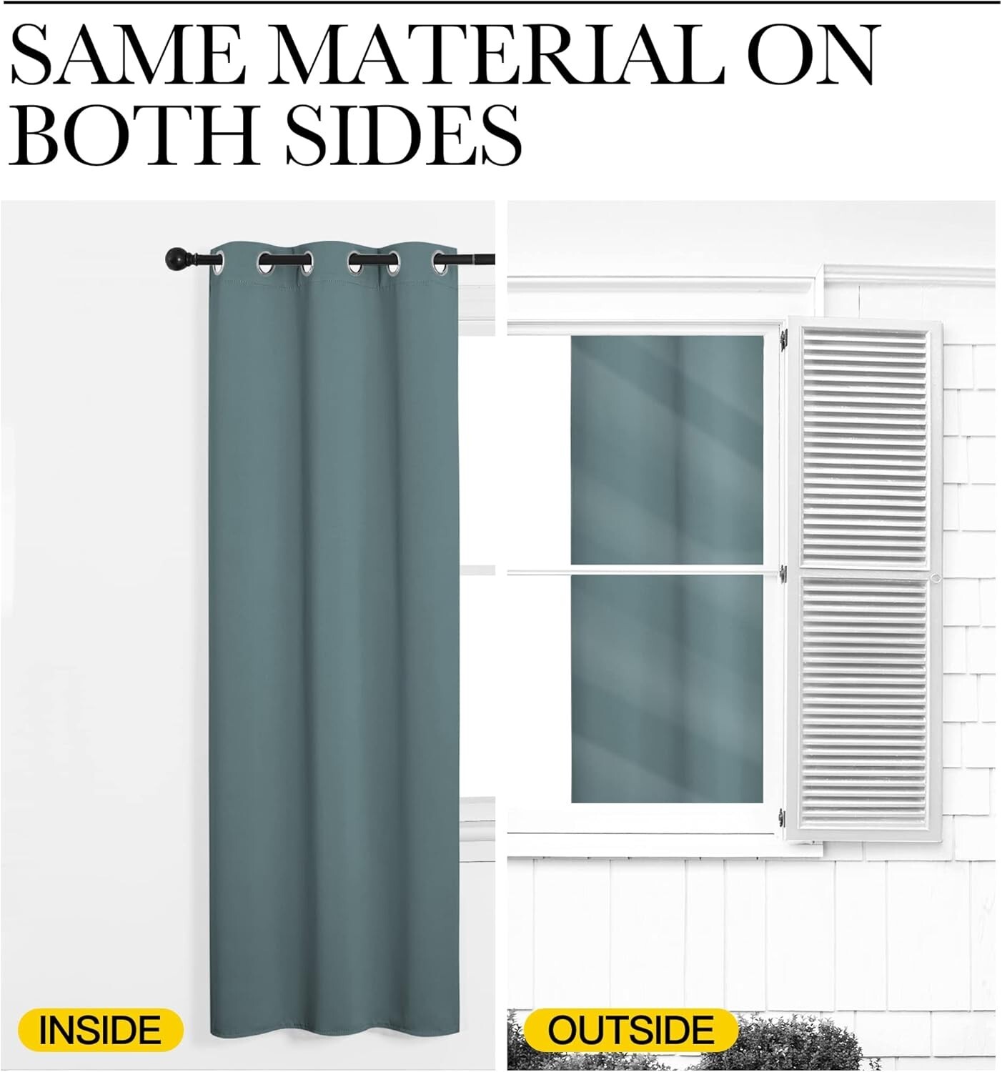 2PCS Greyish Blue 72″L x 34″W Super Heavy Privacy Darkening Curtains For Bedroom