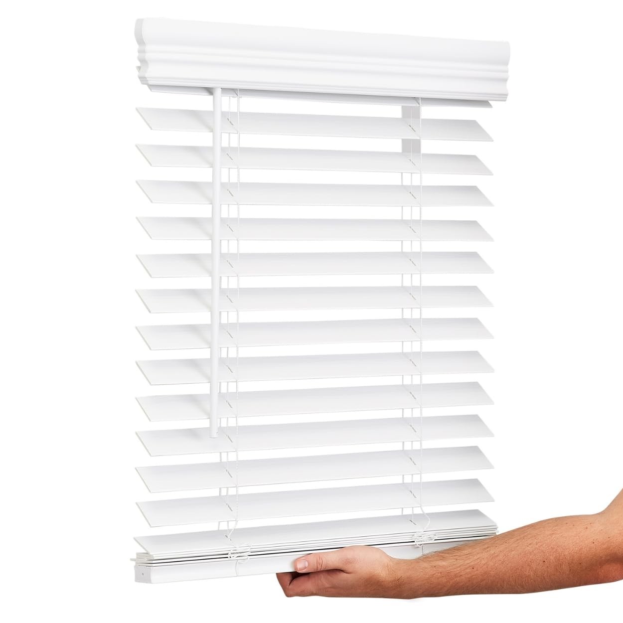 Cordless, 2 Inch Faux Wood Blind, 34.5″ Wide x 60″ Long, Window Blinds, Blind…