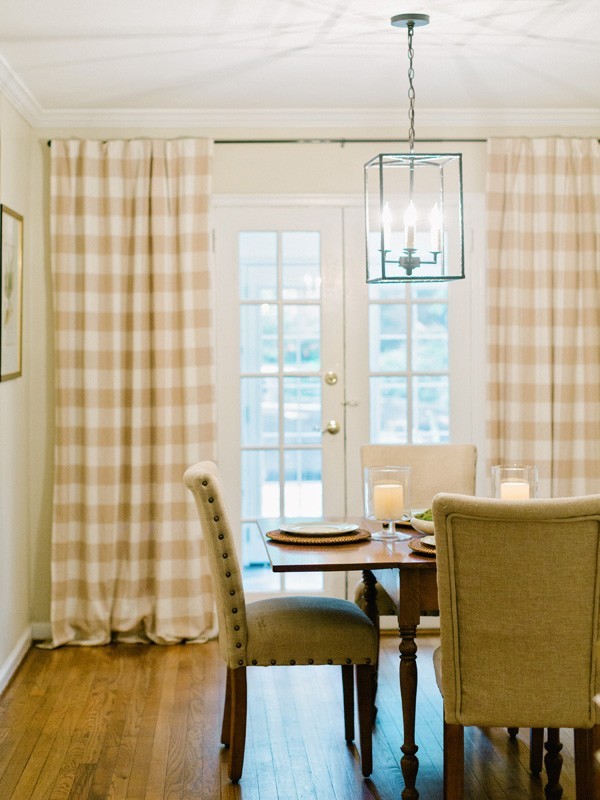 BALLARD DESIGNS Buffalo Check Drapery Panels Set of 2 Linen Cotton Blend