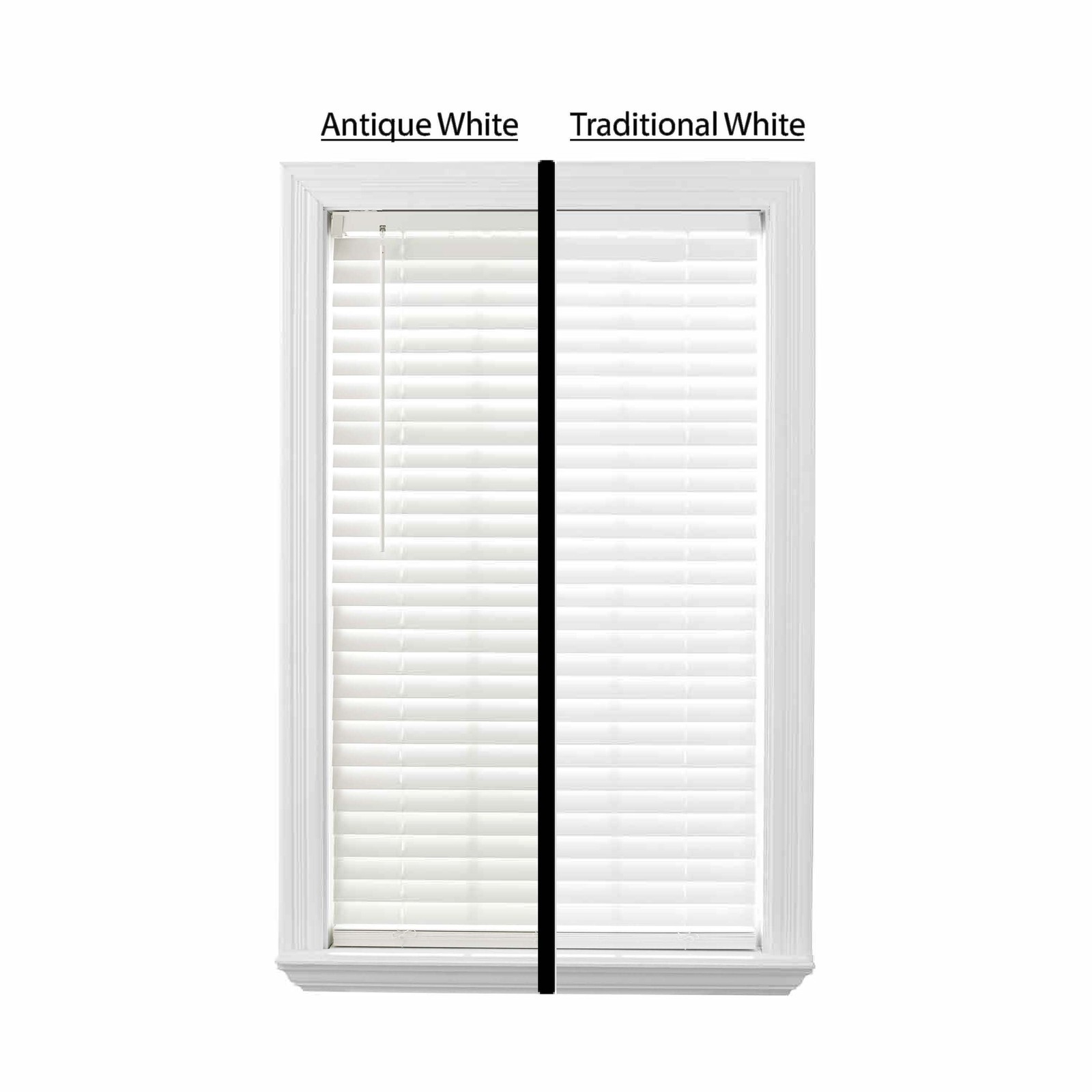 2 pack 2″ Cordless Faux Wood Horizontal Blinds White 23″ W x 48″ L
