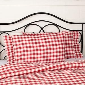 Annie Buffalo Check Cotton Farmhouse Curtains Rod Pocket Drawstring Ties