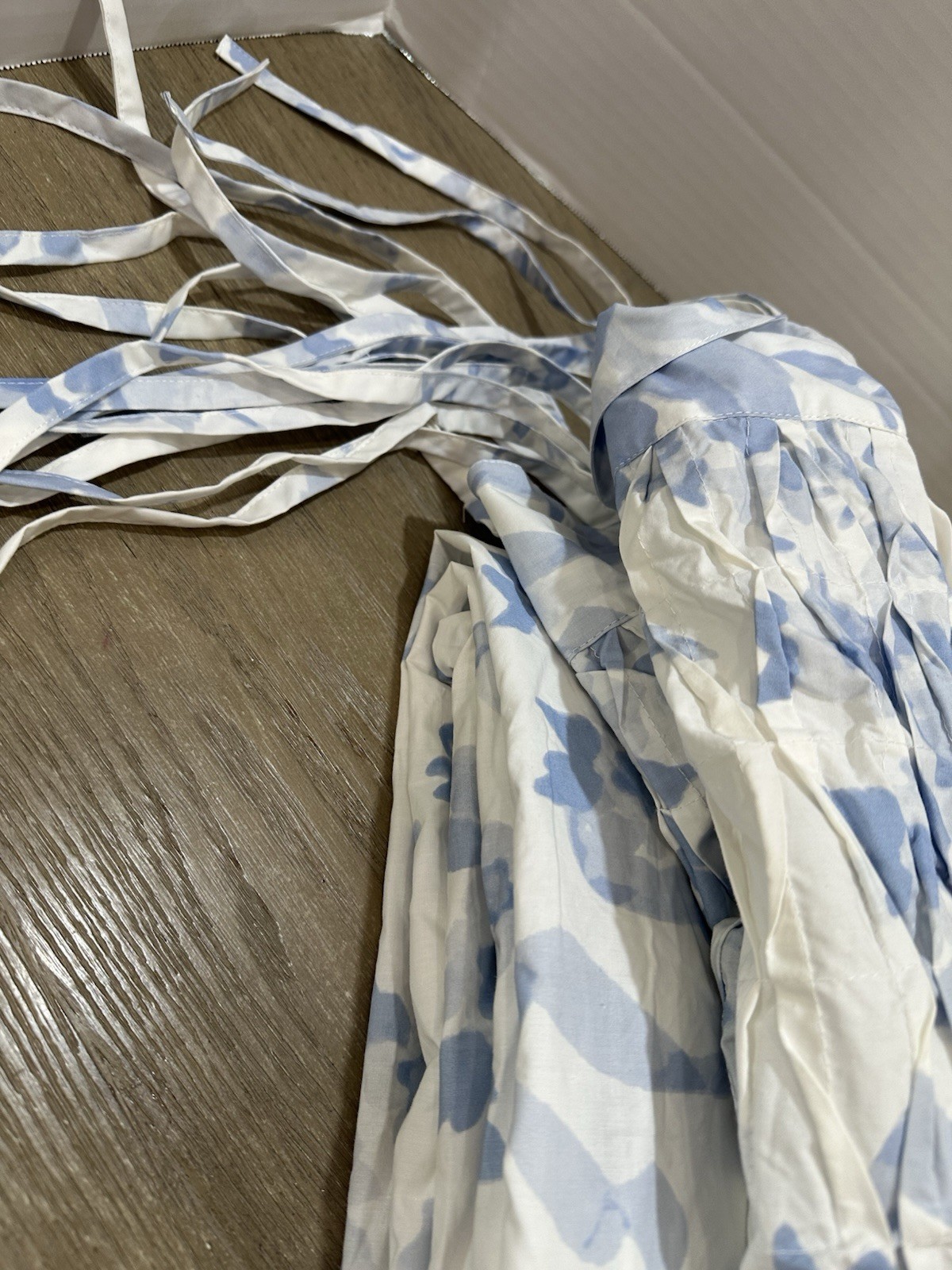 Pottery Barn Teen LoveShackFancy 1 Garden Damask Smocked Curtain 52×96 blue
