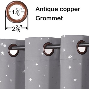 Blackout Star Curtains for Kids Room Boys Girls Twinkle Silver Stars Thermal