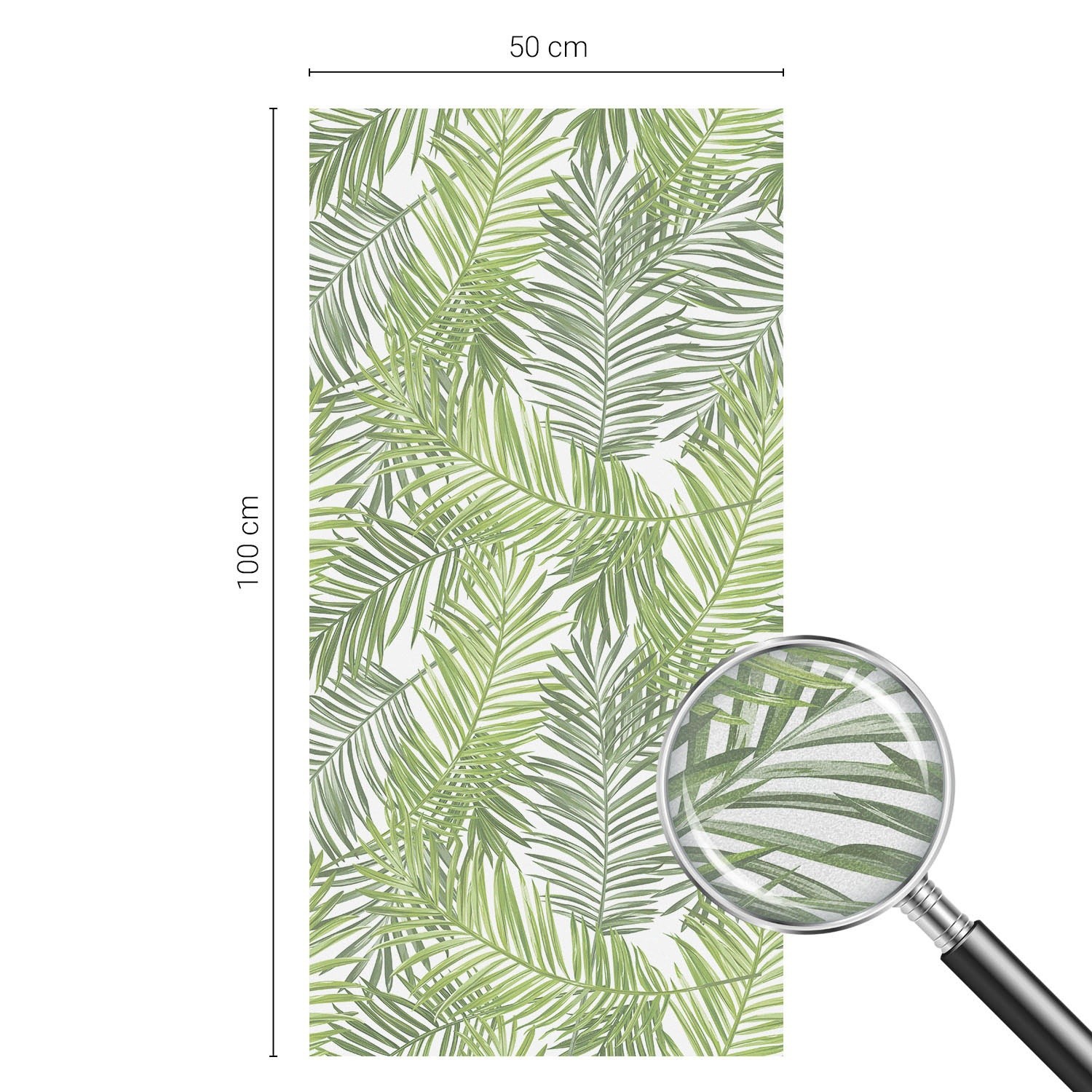 Privacy Window Film Ideal for Home and Office Plant Patterns Art Green