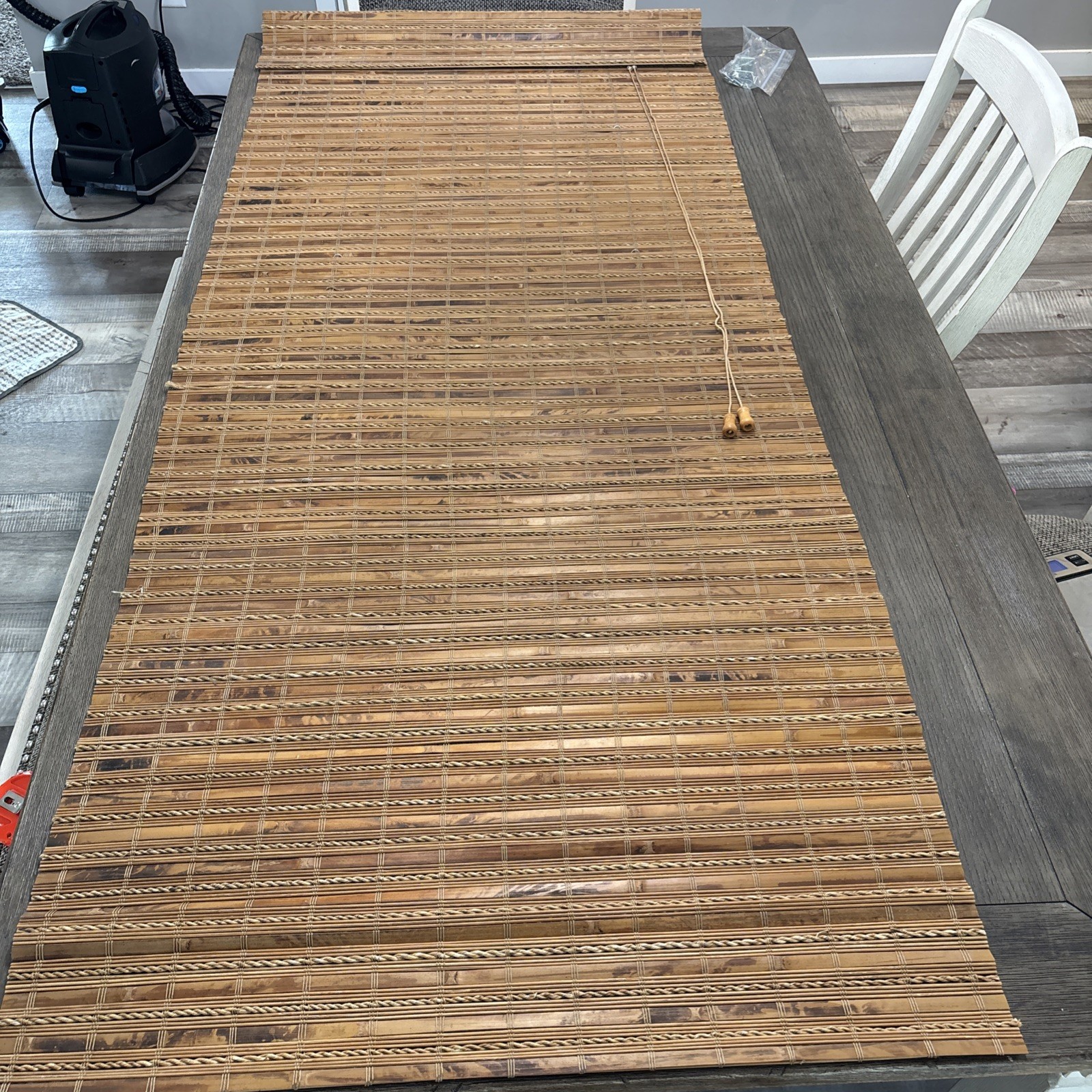 Bamboo Roll Up Blind Shade. Medium Wood Tone. 30” X 70” With Hardware