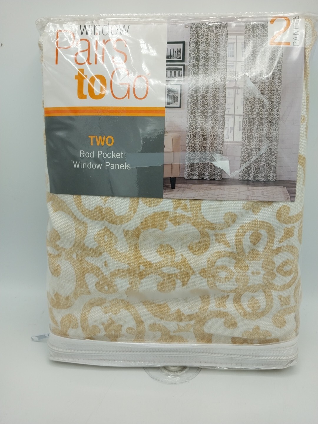 Pairs to Go Brockwell Wheat Medallion 56 x 84in Set of 2 Pairs Panels Curtains
