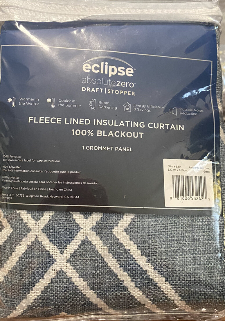 Eclipse Ambiance Geo Print One Grommet Panel “50in X 63in” ~ Green 🖤