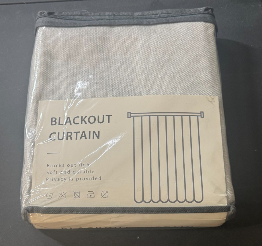 Inovaday 100% Black Out Curtin Panel 84 Inches Tan NWT