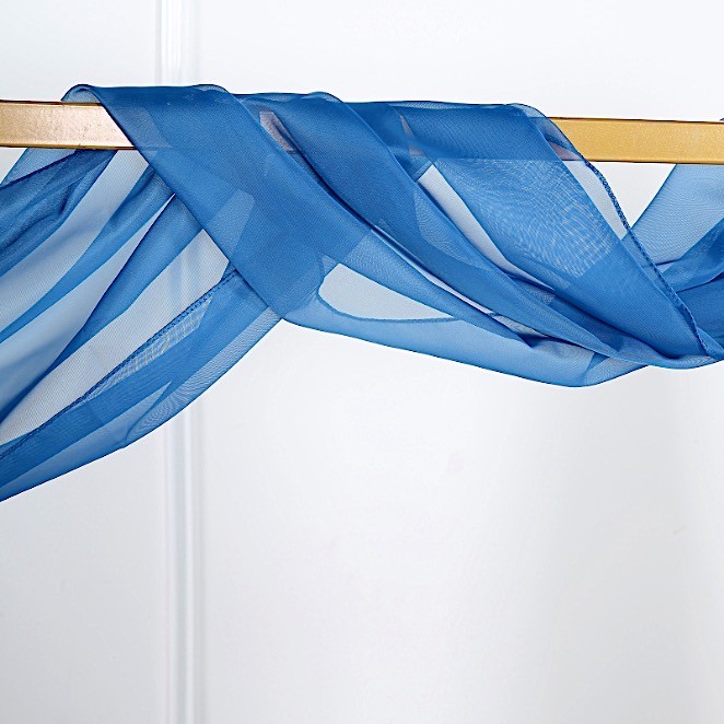 ROYAL BLUE 18 ft Sheer Organza BACKDROP CURTAIN Window Drape Panel Decorations
