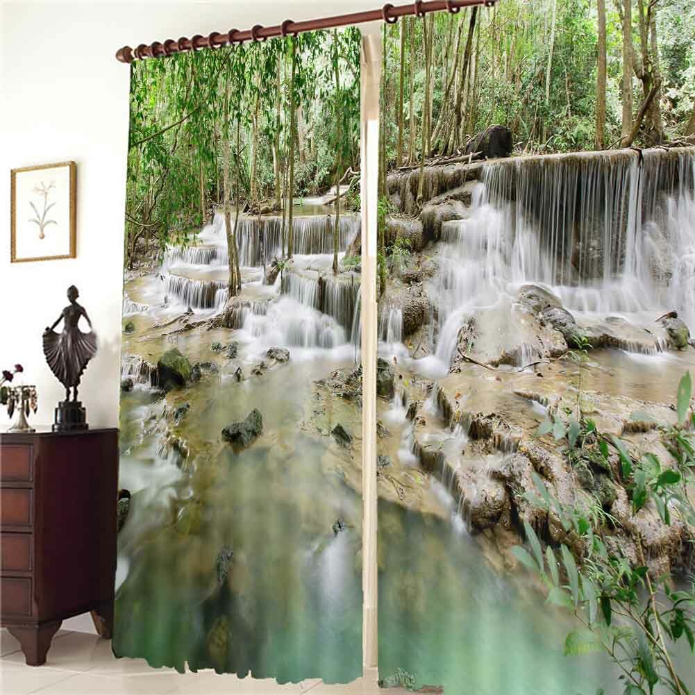 Fairy Waterfall Mist 3D Blockout Photo Print Curtain Fabric Curtains Window