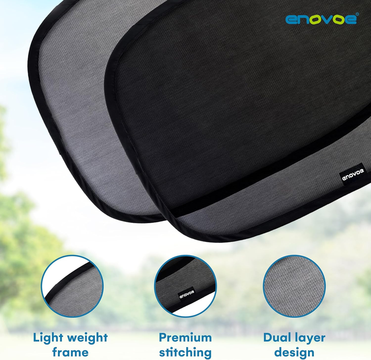 2-Pack Car Window Shades by – 19″ X 12″ in Side Window Cover for Suvs, Sedans,