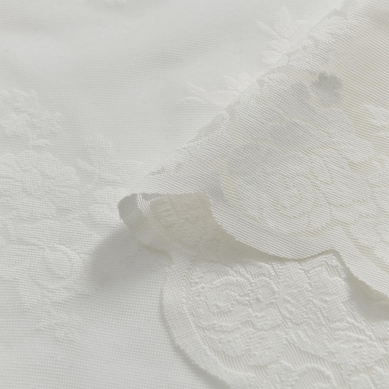 Kotile Ivory Lace Curtains 36 Inch Length 2 Panels, Country Rustic Floral Lac…
