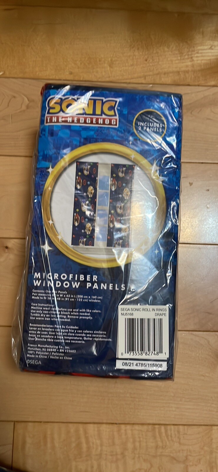 Sonic the Hedgehog Kids Room Window Curtain Panels Drapes Set, 82 in X 63 I