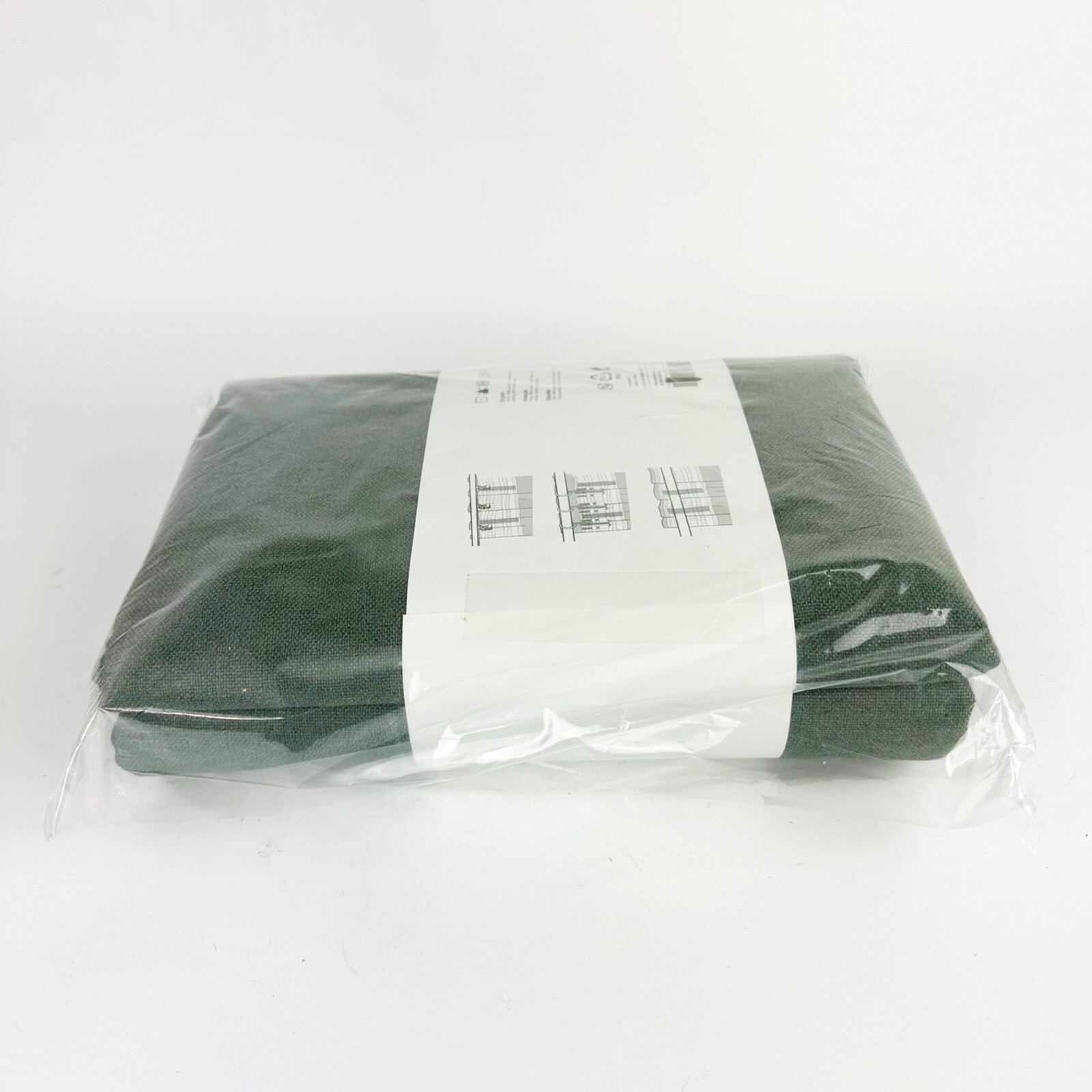 NEW Ikea ROSENMANDEL Room Black Out Curtains 1 pair Dark Green 53×84″ 405.562.43