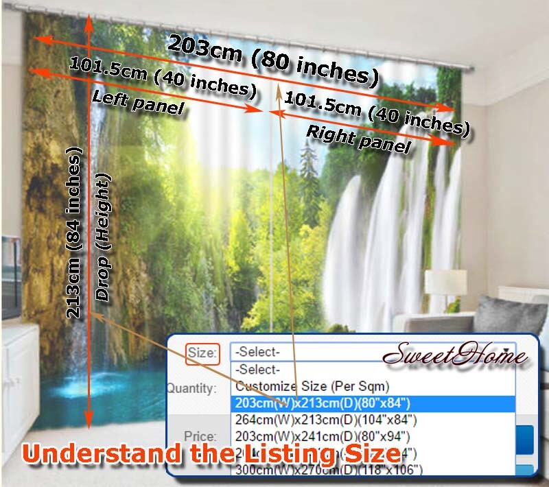 Light Tangent Treatment 3D Curtain Blockout Photo Printing Curtains Drape Fabric