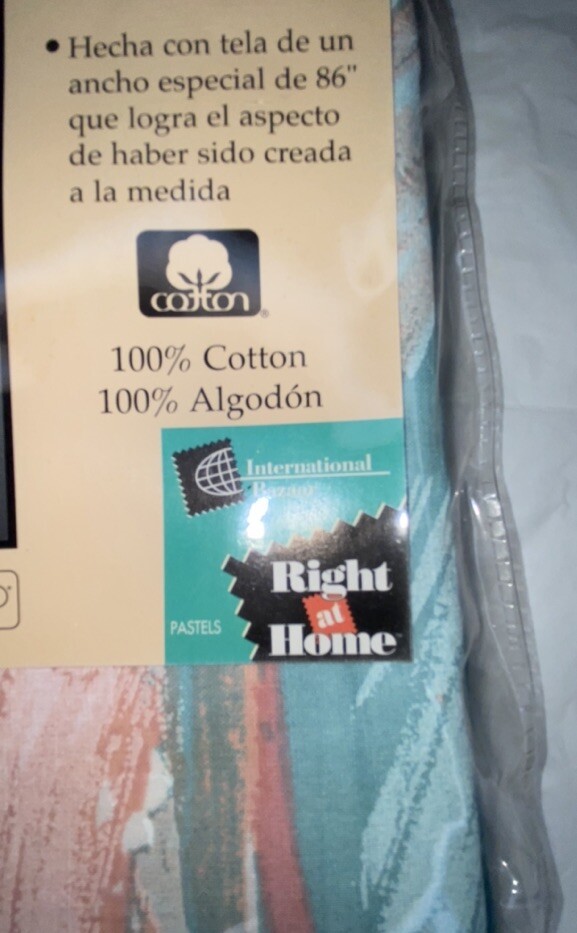Right at Home Blouson Valance Style Calypso Cotton paint brush 86” x 15” pastel