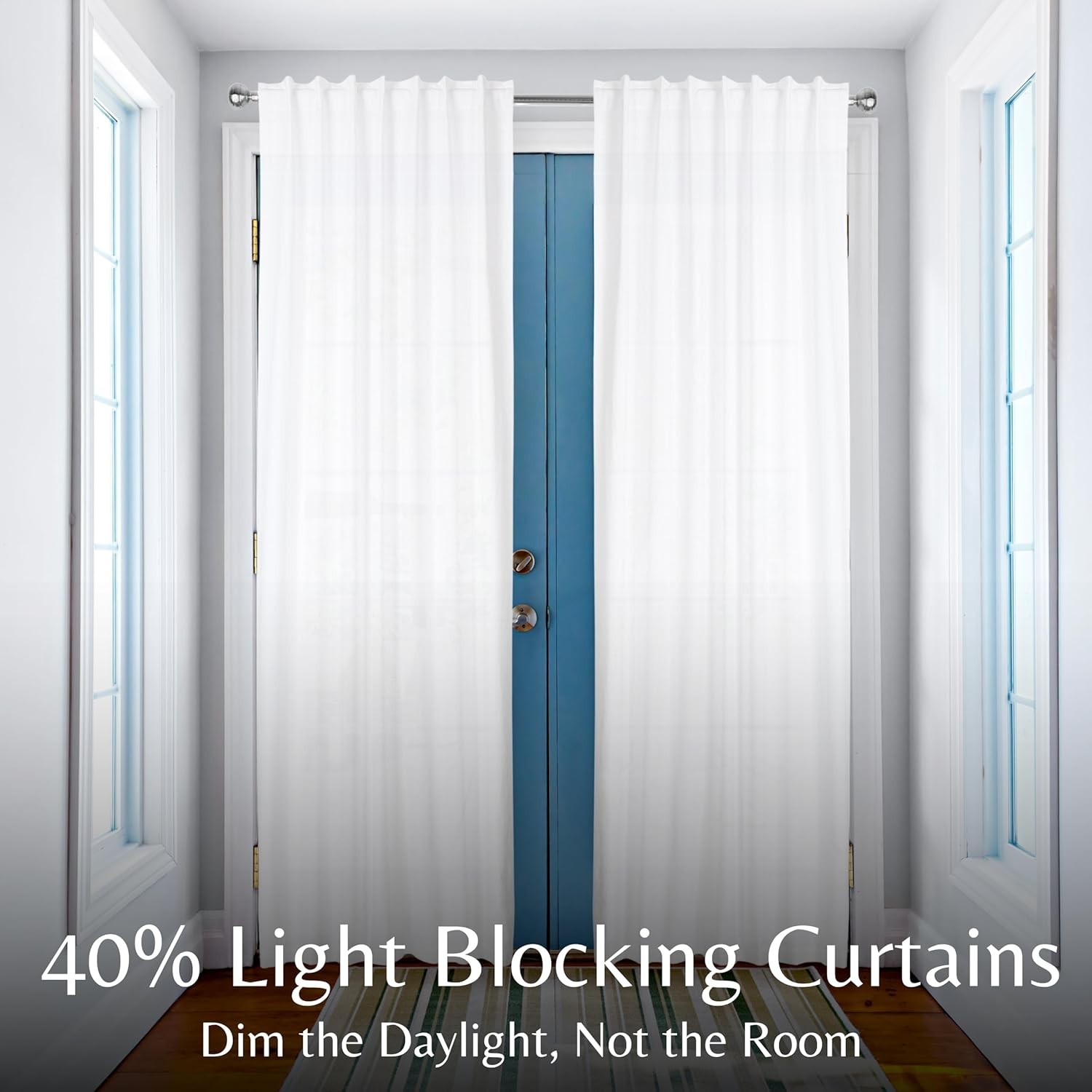 Cotton Light Filtering Curtains 50×96 Inch – Set of 2, Farmhouse Cotton Textured