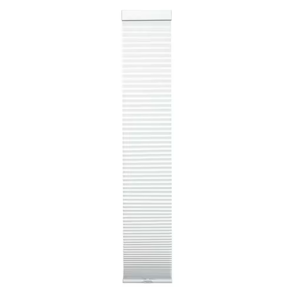 White Cordless Light Filtering Eco Polyester 9/16 In. Sidelight Single Cellular