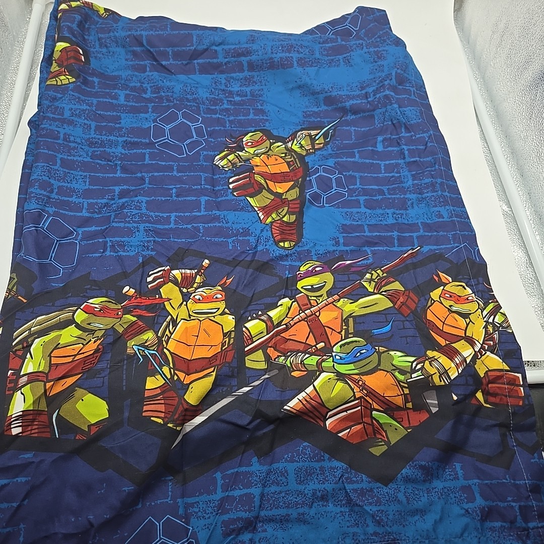 1 Pair Nickelodeon Teenage Mutant Ninja Turtles Blue Curtains 42×63 Pre-owned