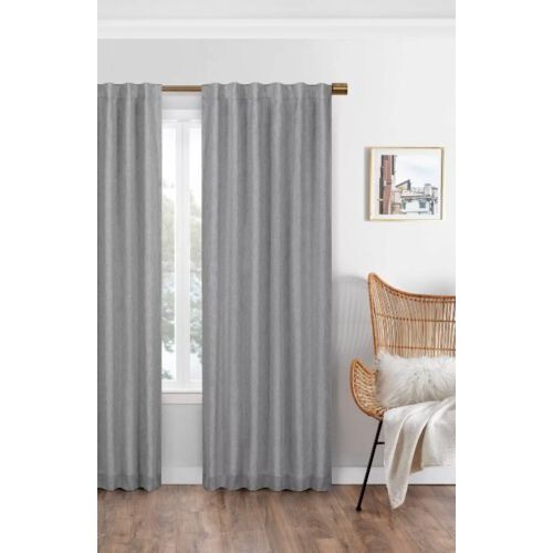 Blackout Curtain 50″ x 95″L gray rod or back tab lined thermal reduce noise