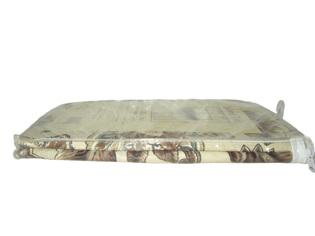 Ellis Valerie Tier Curtain Set Cotton Kitchen Floral Brown Blue Gray Beige 68×24