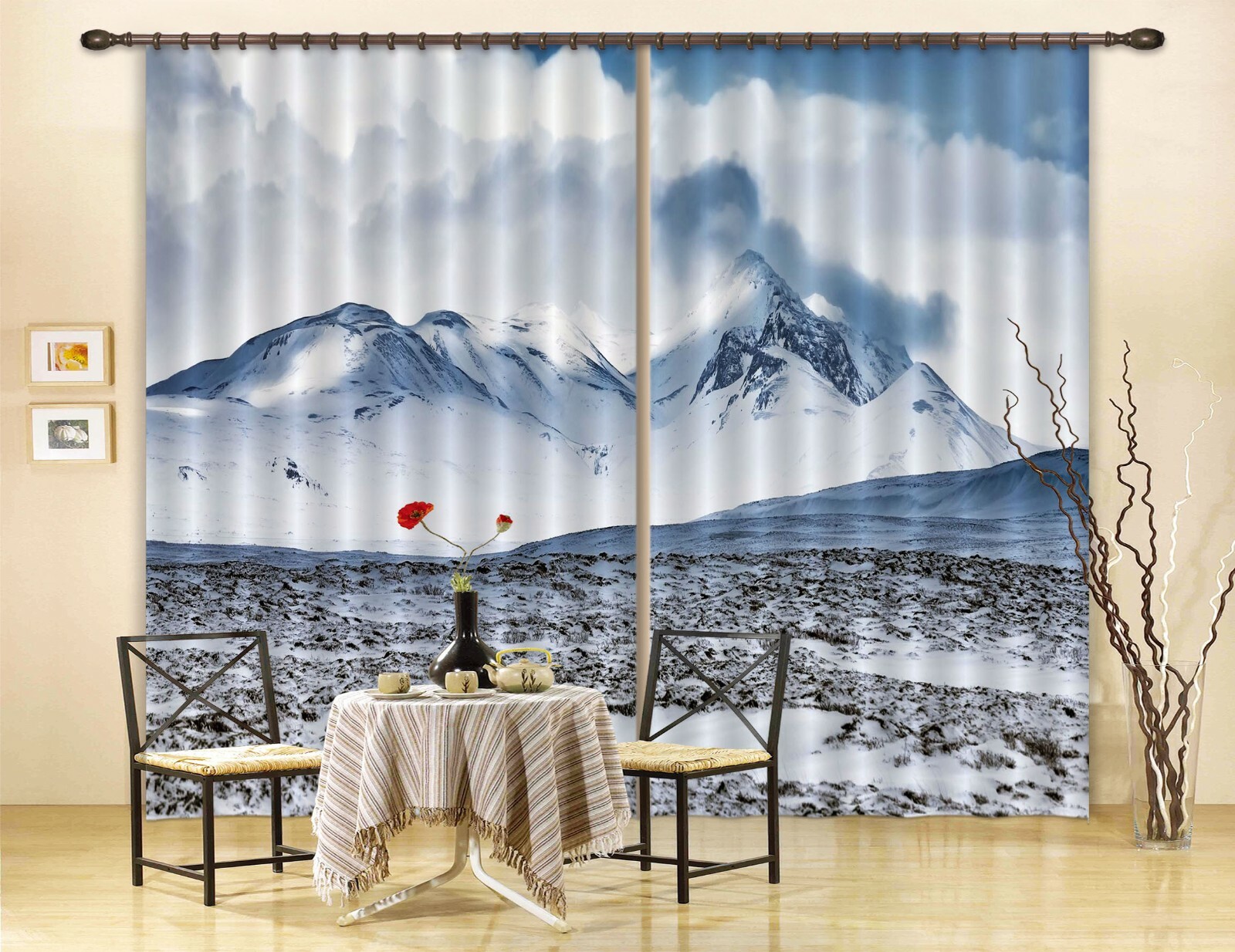 3D Snow Mountain ZHUA1551 Blockout Photo Curtain Fabric Window Zoe