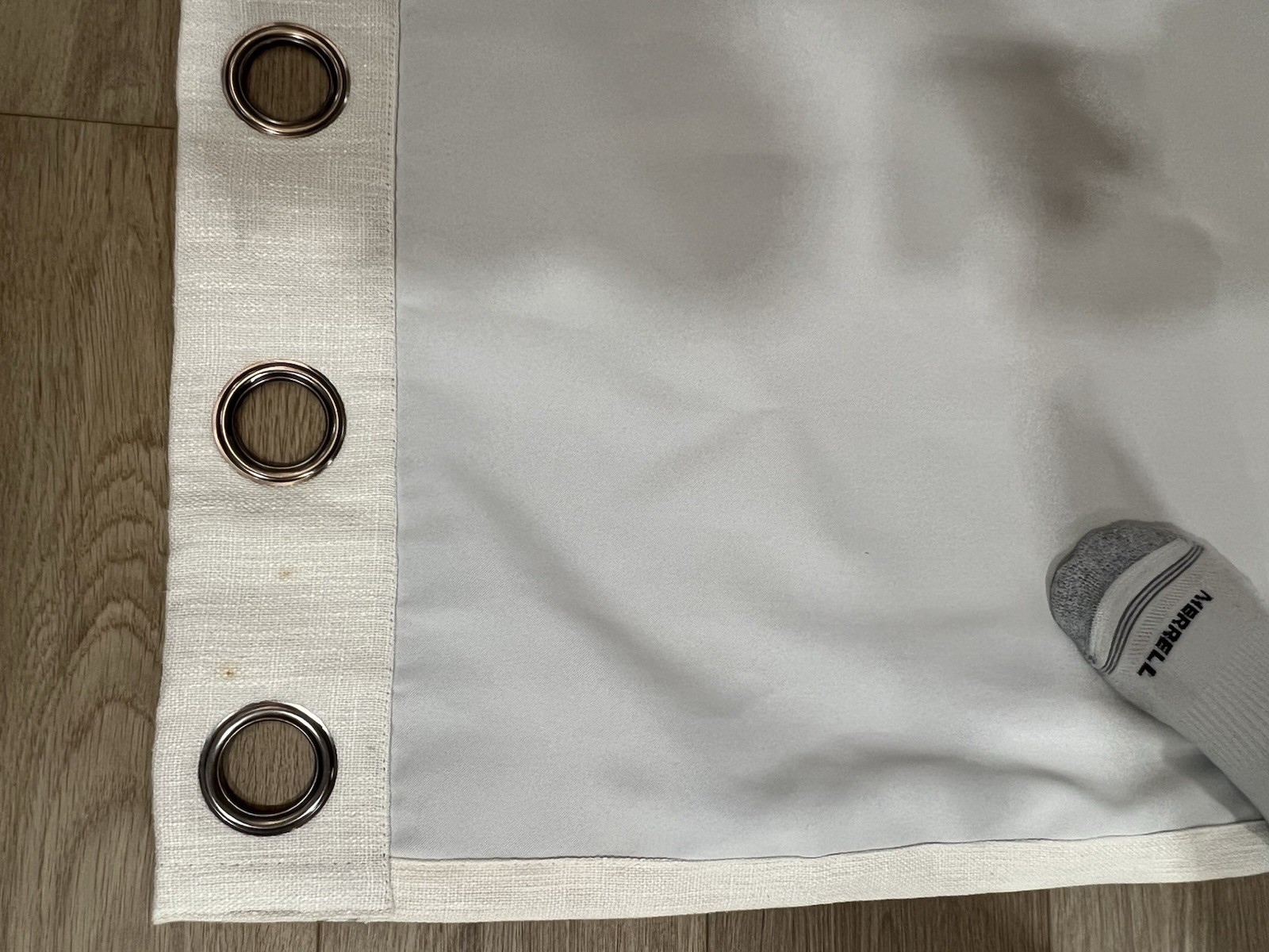 2 Curtain Panels Blackout By Tweedlik Home Grommets Off White Textured 50” x 84”