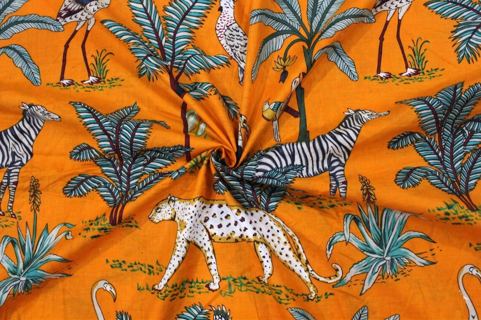 2 Pc Set indian Hand Block Printed 100% Cotton Curtain set, living room curtain