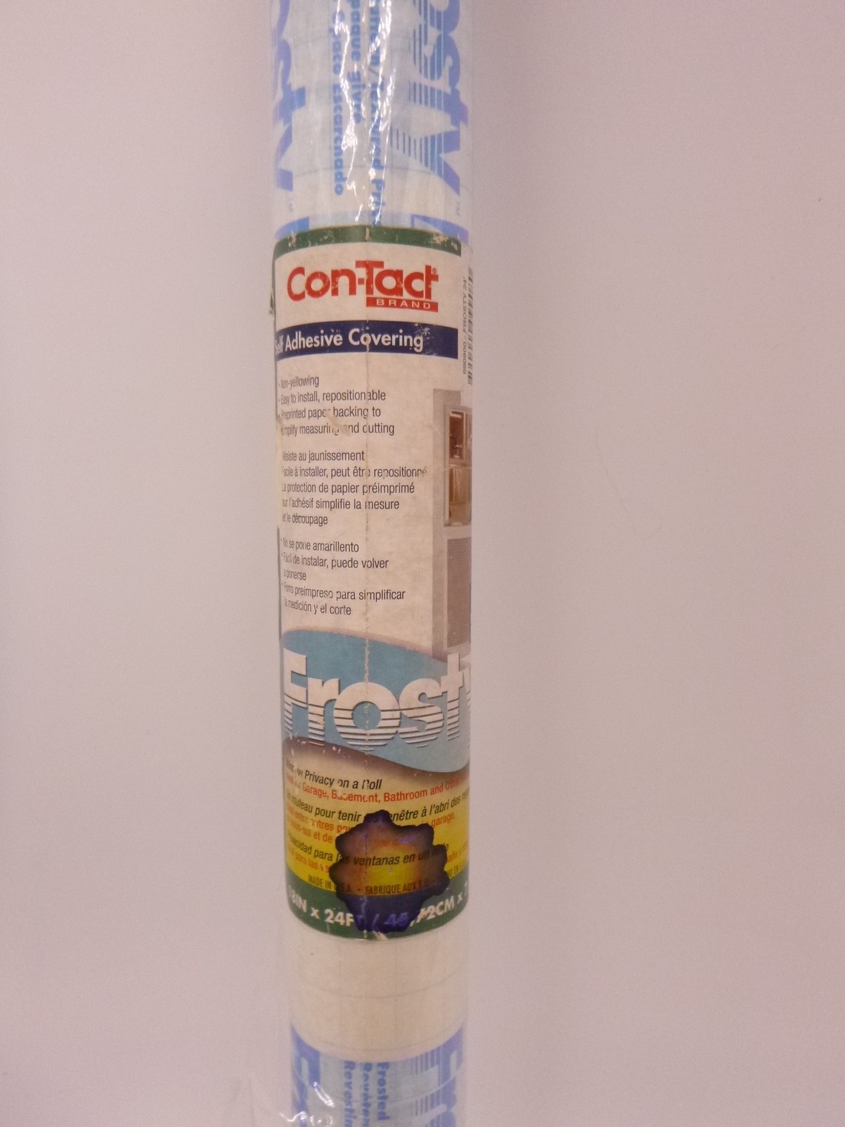 Con-Tact Clear Cover Privacy Window Film 18 IN x 24 FT Frosty Self Adhesive