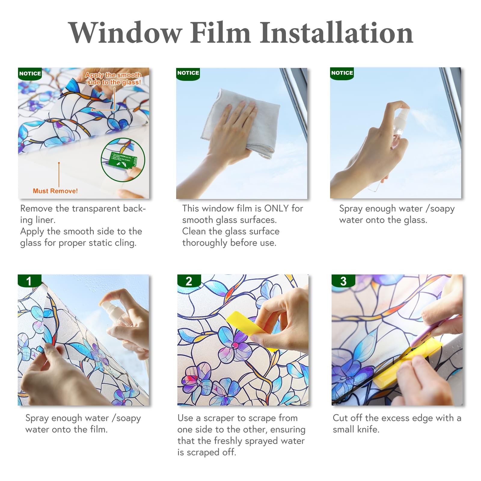 Rainbow Window Privacy Film,Heat Control,UV Blocking,AntiGlare,Day & Night Pr…