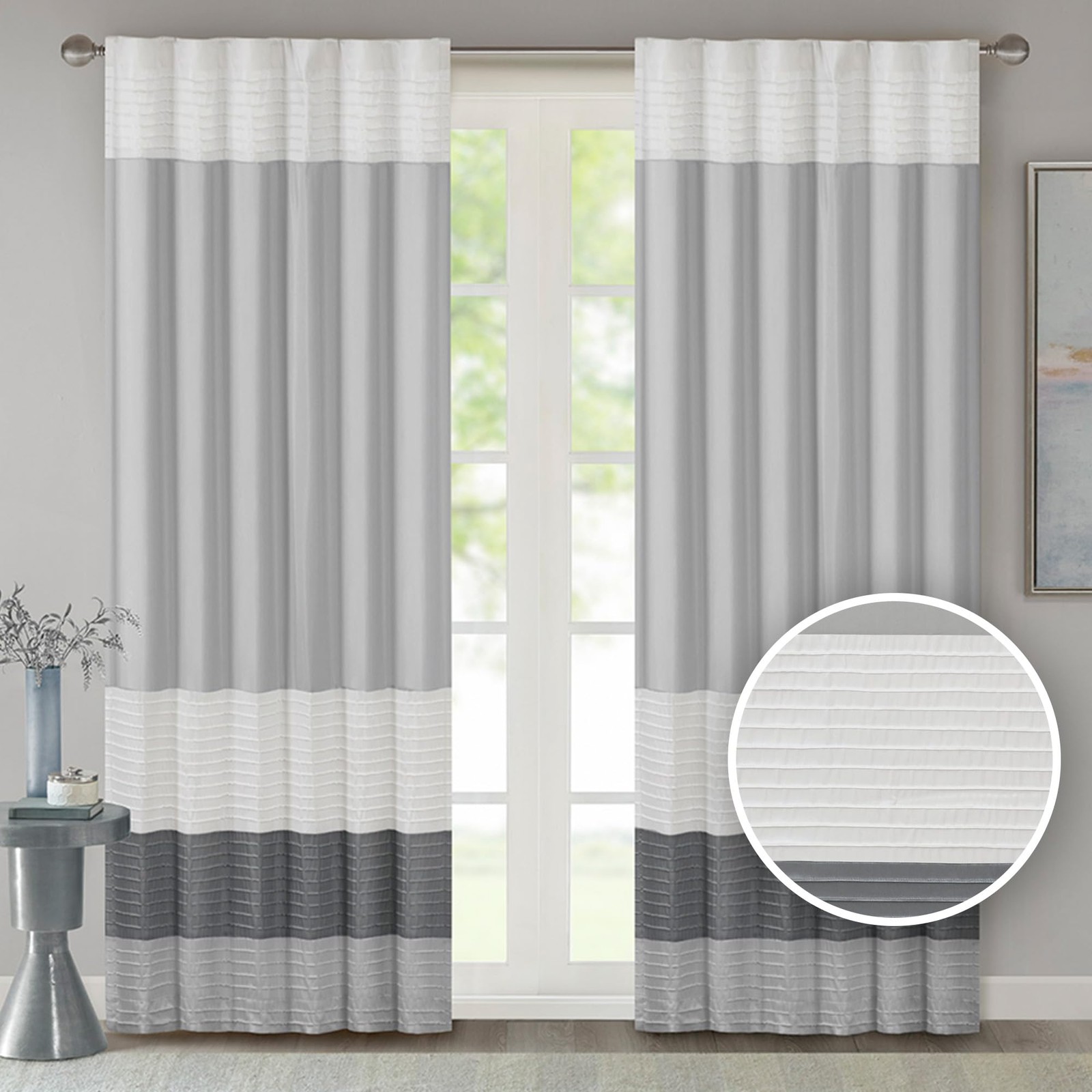 Amherst Window Panel, Polyoni, 50 x 84 cm, Black Window Panel 50×84 Grey