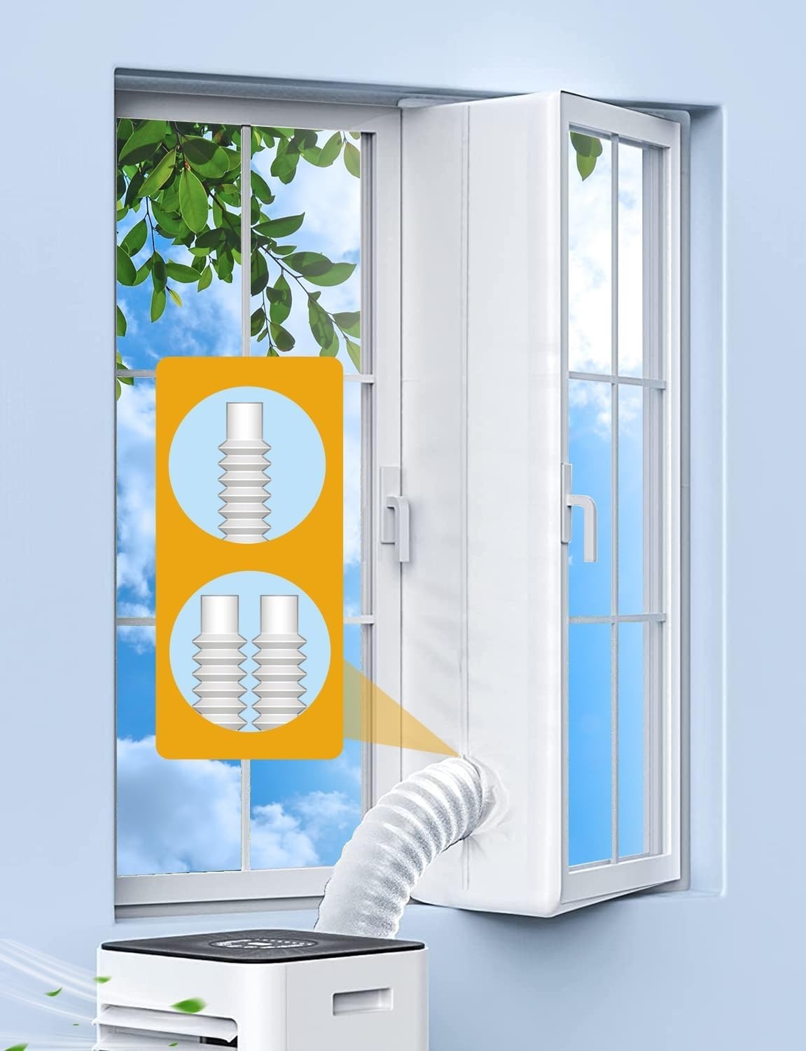 No-Drill Portable AC Window Seal for 400CM Windows – Adjustable Design