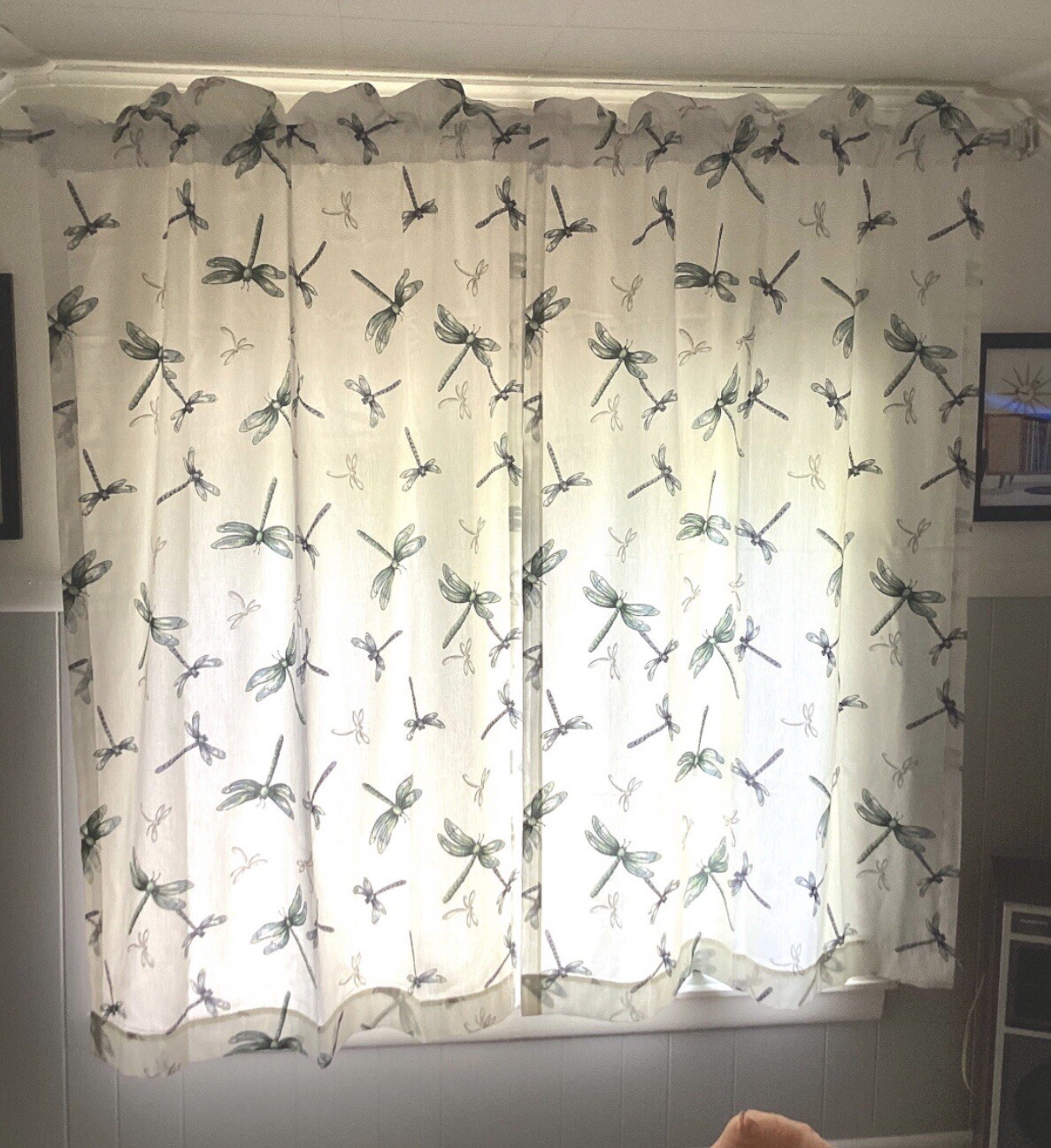 Curtains Vintage Pair of Cotton Dragonfly Curtains by Springs 40″ X 63″