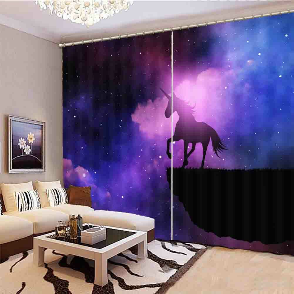 A Steed Edge Of A Cliff 3D Blockout Photo Print Curtain Fabric Curtains Window