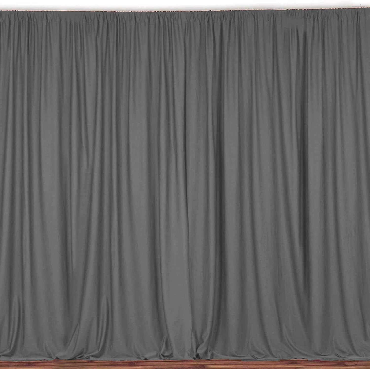 2 pcs 10 feet x 10 feet Polyester Backdrop Drape Curtains Panels – CHARCOAL