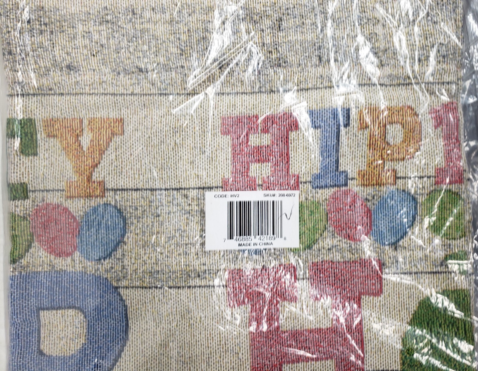 Tapestry Window Valance (54″ x 15″) EASTER EGGS, GREEN BUNNY, HIPPITY HOP, LK