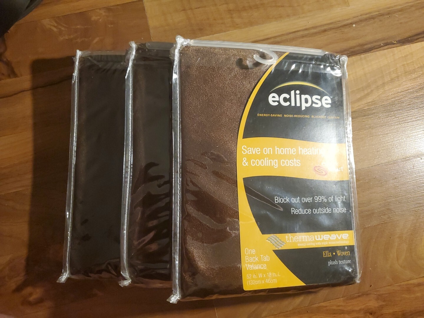 Eclipse Thermaweave Blackout Curtain One Panel 52″ x 18″ Woven Back Tab Lot Of 3