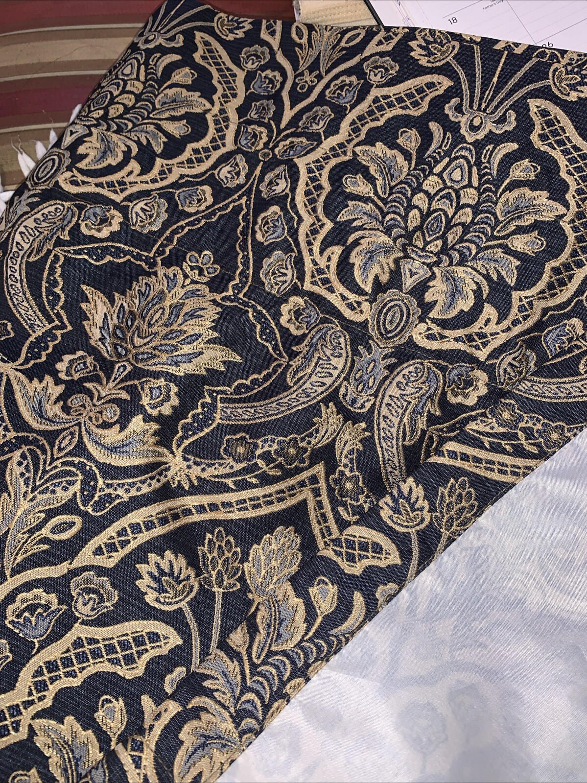 American Century Home Valance Luxury Designer 1 Single Blue/gold
