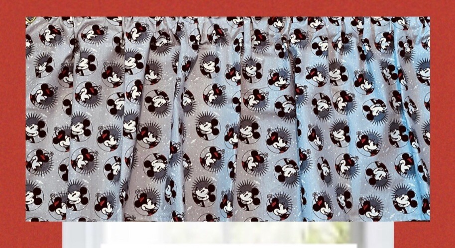 Kids Room Curtain Topper Mickey Minnie Valance Home Decor,42″W x 14″L