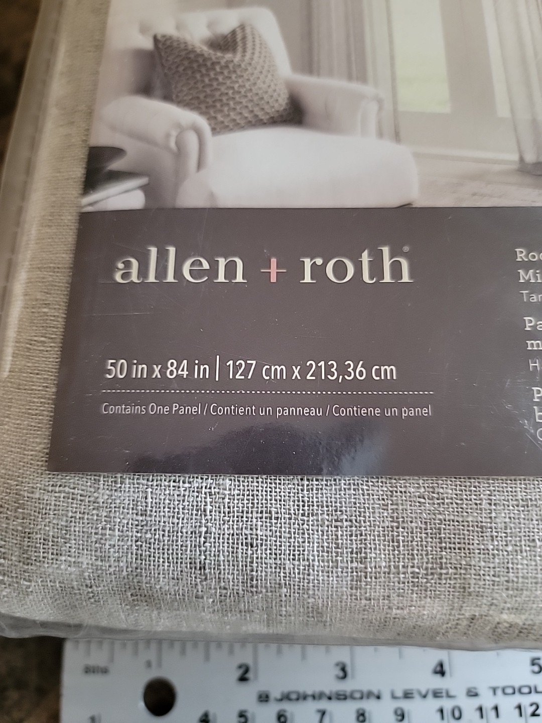 Allen Roth Willow 84-in Tan Polyester Semi-Sheer Single Curtain Panel Sheer