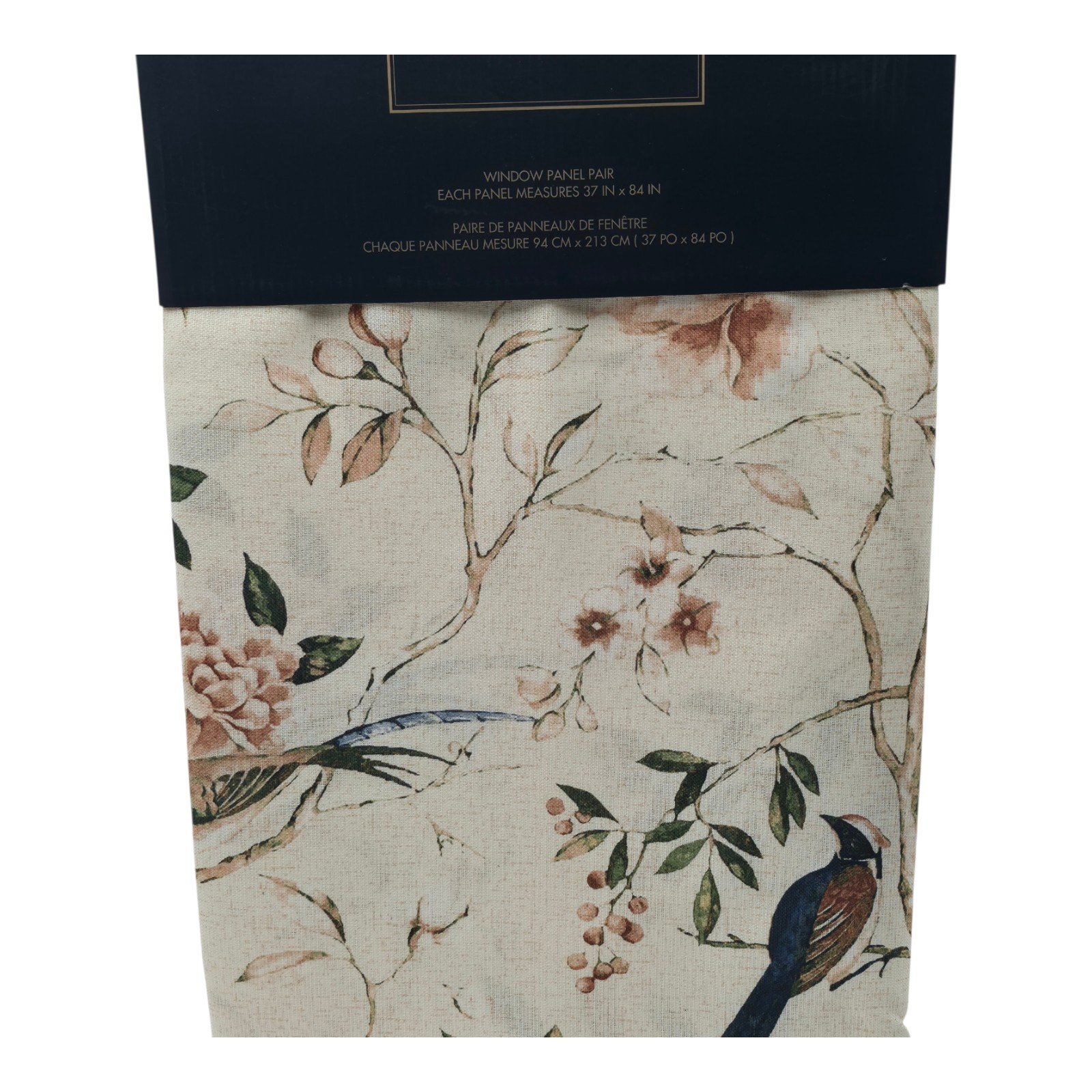 Bluebird Blossom Garden Curtains 37×84 Set Of 2 Botanical Cottage Drapes